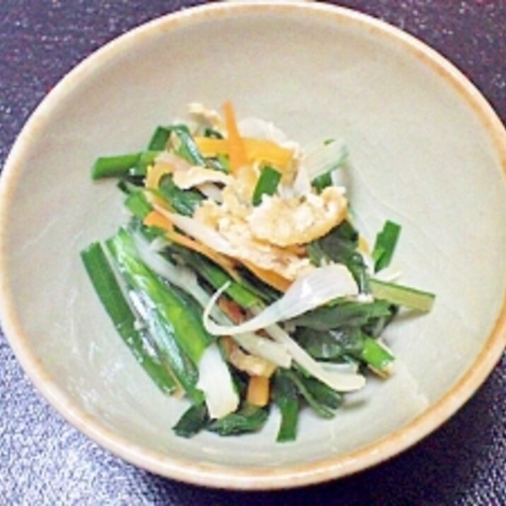 簡単!風味豊かなニラと長ネギの煮びたし